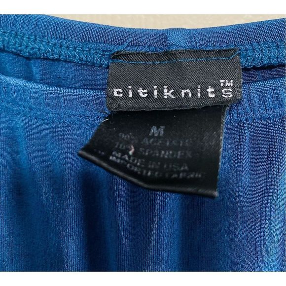 Beautiful Vintage Citiknits Blue  Long Skirt with two Front Slits Size Medium St - Picture 6 of 10
